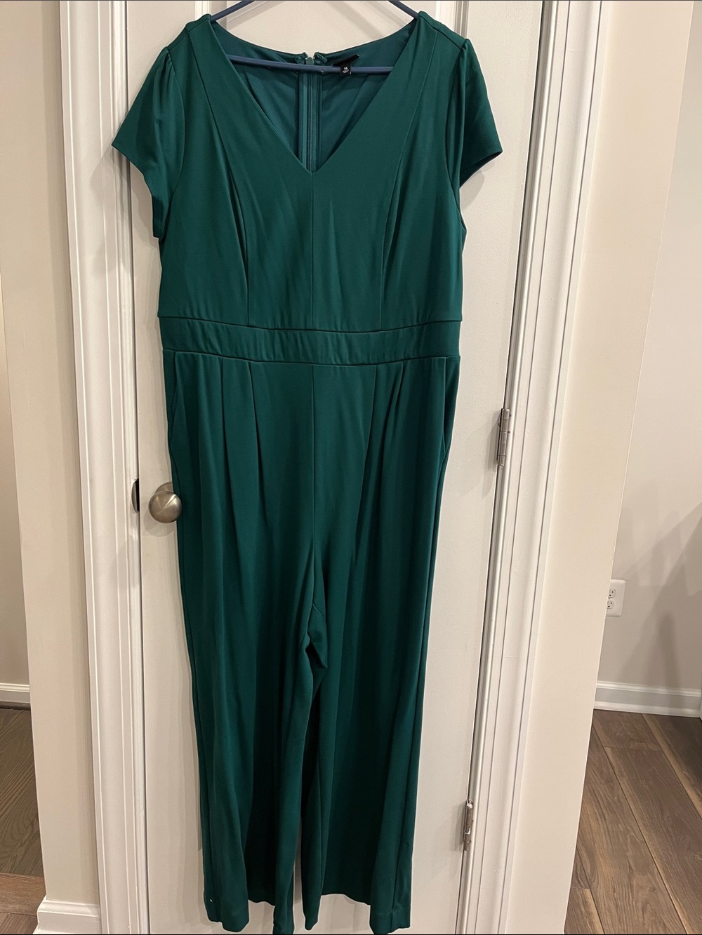torrid pine green V-Neck Short Sleeve Jumpsuit